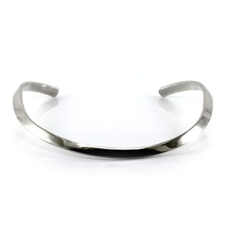 Mary Grace Design MGD, 7 MM Wide Polished Finished Neckwire,Silver Tone Base,Adjustable Collar Choker One Size Fit All,Fashion Jewelry for Women,JE-0125N