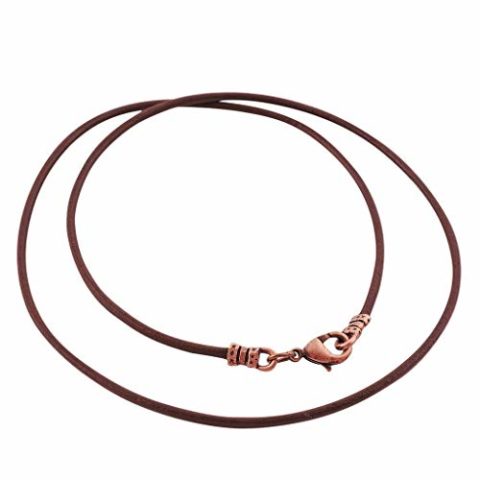 DragonWeave Antique Copper 1.8mm Fine Brown Leather Cord Necklace - 20 inches