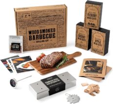 Cooking Gift Set Co. Wood Smoked BBQ Grill Kit | Birthday Gifts for Dad | Cooking Gift for Men: Brother, Boyfriend, & Gifts for Husband | Unique BBQ Grill Accessories, Mens Gifts Set, Outdoor Gifts