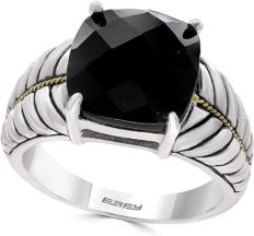 Effy 925 Sterling Silver & 18K Yellow Gold Onyx Ring, 5.15 TCW IRL0J621XX