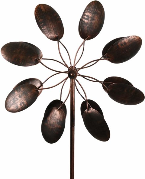 Garden Kinetic Wind Spinner: Bronze Leaves