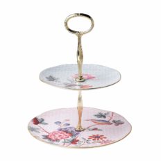 Wedgwood Cuckoo 2 Tiered Cake Stand, Multi Floral