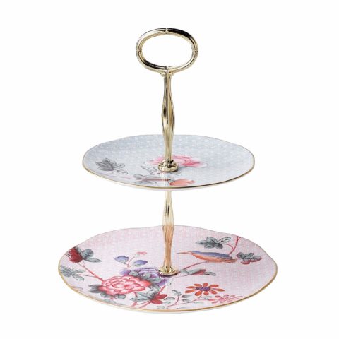 Wedgwood Cuckoo 2 Tiered Cake Stand, 9.5\\\\\\\" x 7.9\\\\\\\" x 5.5\\\\\\\", Multi Floral