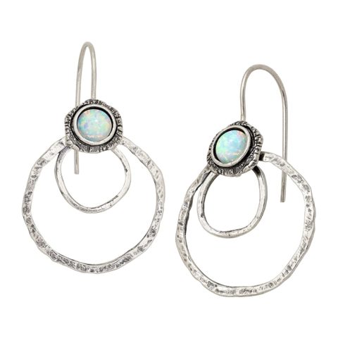 Silpada 'Iced Out' Created Opal Drop Earrings in Sterling Silver
