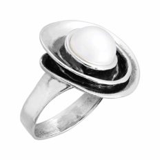 Silpada 'Lily Cultured Pearl' 9.5-10 mm Freshwater Cultured Pearl Ring in Sterling Silver