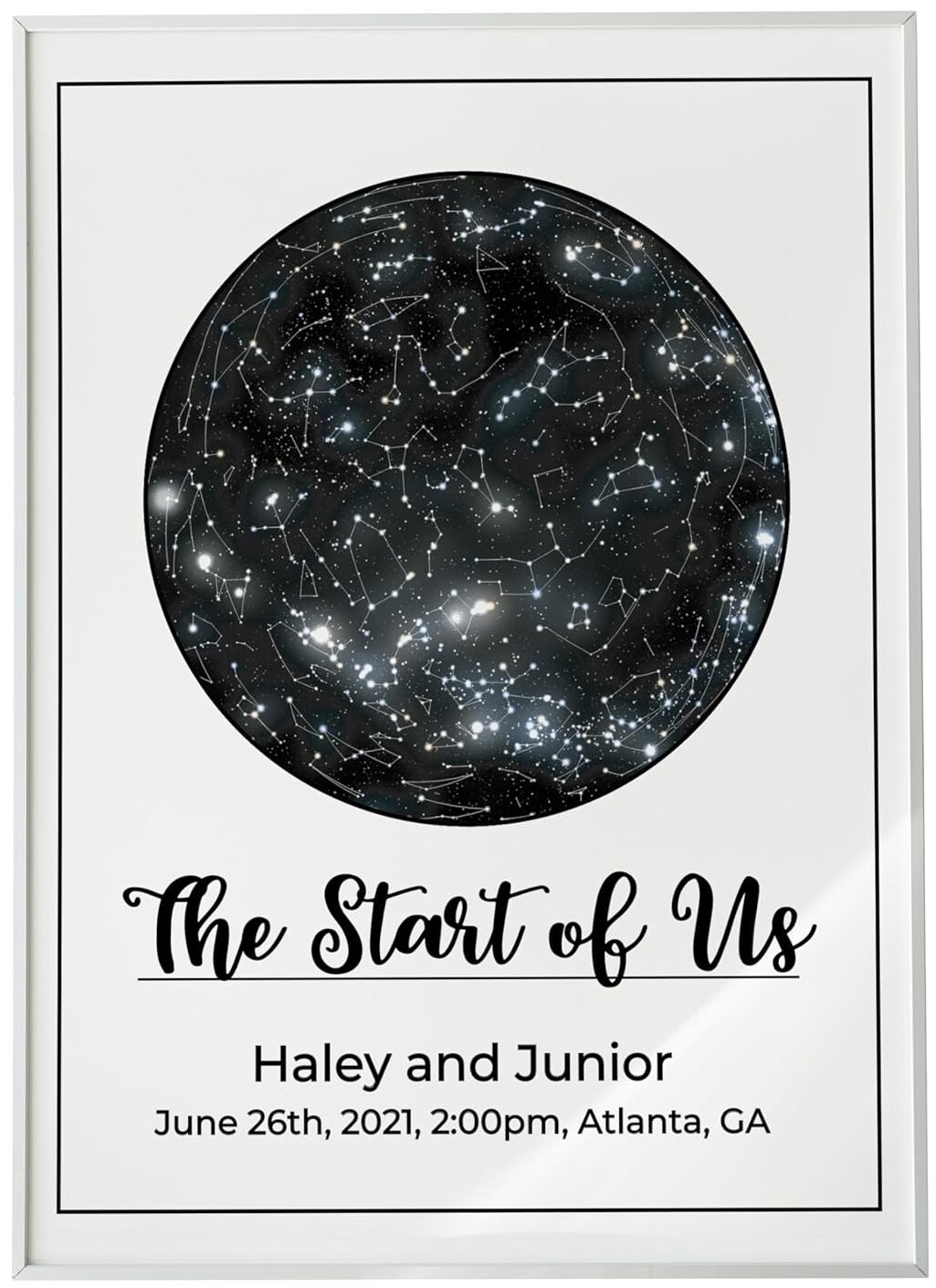 West Clay Company Personalized Star Constellation Map | Unframed | Star Chart for Home | Gifts for Women, Men, Valentine’s Day | Night Sky Custom Poster