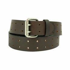 Dickies Men's Big and Tall Leather Double Prong Belt, Brown, 2X (Waist: 46-48)