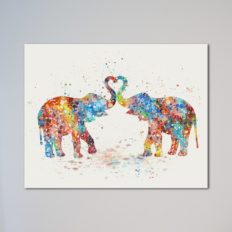 Elephants Love Heart Gift 11" x 14" Print