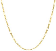 Lifetime Jewelry 1.5mm Figaro Chain Necklace Women and Men 24k Real Gold Plated (Gold, 22)