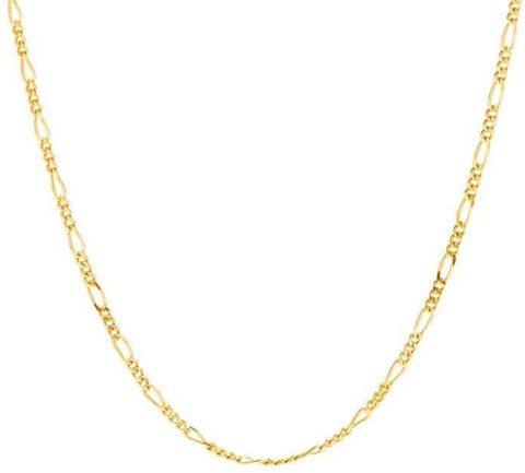 LIFETIME JEWELRY 1.5mm Figaro Chain Necklace Women and Men 24k Real Gold Plated (22 inches, Gold)