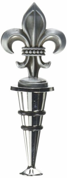 Thirstystone Wine Stopper, Fleur de Lis, Silver