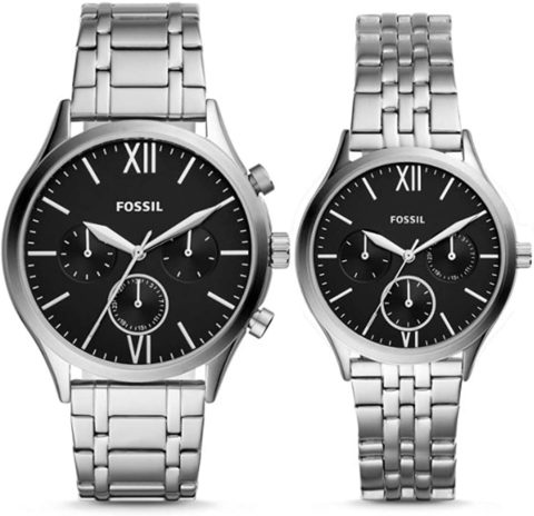 His and Her Fenmore Midsize Multifunction Stainless Steel Watch Gift Set