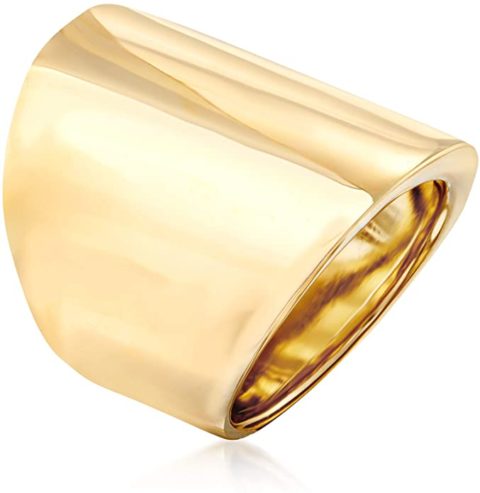 Ross-Simons Italian 14kt Yellow Gold Wide Polished Ring. Size 7