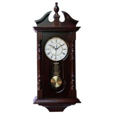 Wall Clocks: Grandfather Wood Wall Clock with Chime. Pendulum Wood Traditional Clock. Makes a Great Housewarming or Birthday Gift.. vmarketingsite Wall Clock Chimes Every Hour with Westminster Melody