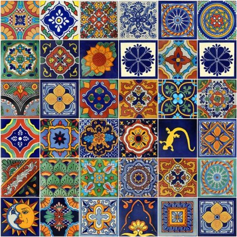 COLOR Y TRADICIÓN Mexican Tiles 4x4 Handpainted Hundred Pieces Assorted Designs
