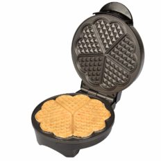 Heart Waffle Maker - Makes 5 Heart-Shaped Waffles - Non-Stick Baker for Easy Cleanup, Electric Waffler Griddle Iron w Adjustable Browning Control- Special Breakfast for Loved Ones or Summer Treat