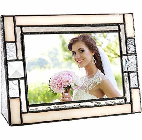 Picture Frames 4x6 Horizontal Photo Wedding Gift Ivory Stained Glass Pic 407-46H