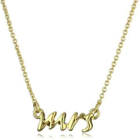 kate spade new york Say Yes Bridal Gold-Plated Mrs. Necklace
