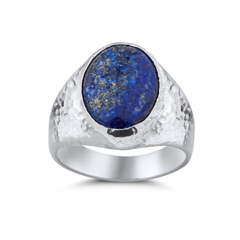 AtlantisFineJewels 925 k Sterling Silver Blue Lapis Lazuli Gemstone Men\'s Ring Hammered Handmade Ancient Art Turkish Artisan Jewelry by OMER (9)