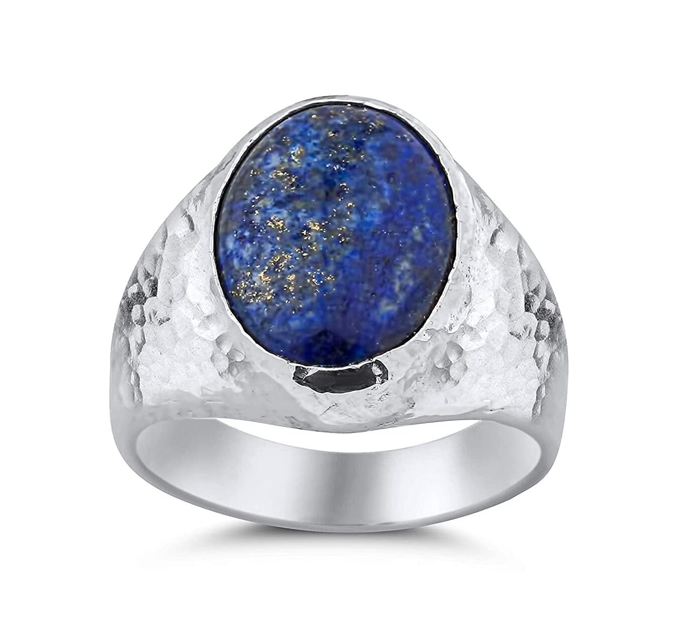 AtlantisFineJewels 925 k Sterling Silver Blue Lapis Lazuli Gemstone Men's Ring Hammered Handmade Ancient Art Turkish Artisan Jewelry by OMER (9)