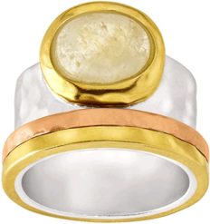 Silpada 'Metallic Mix' Natural Citrine Ring in Sterling Silver, Brass, & Copper