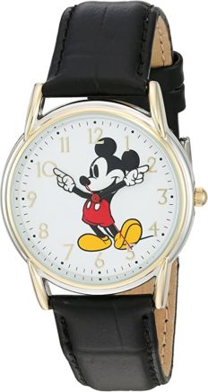 Disney Women's 'Mickey Mouse' Quartz Metal Watch, Color:Black (Model: W002755)
