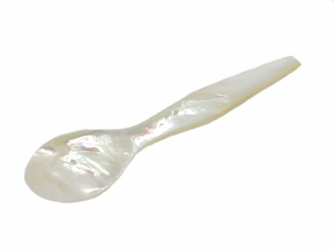 Mother of pearl caviar spoon size 4 inches special shape (White espresso spoon shape)
