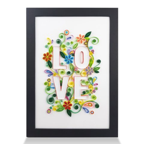 PaperTalk Love Connection Handmade Frame Paper Quilling 3D Wall Art as Unique Gifts for Women for Home Decor & Holiday