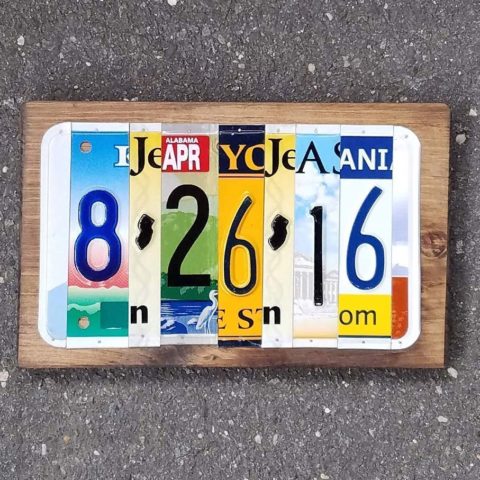 Jersey Plate Art - 10 year anniversary gift, unique birthday gift, license plate sign