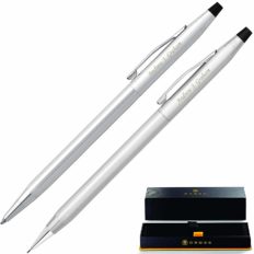 Personalized Cross Pen Set | Cross Classic Century Pen & Pencil Gift Set - Lustrous Chrome. Custom Engraved By Dayspring Pens!