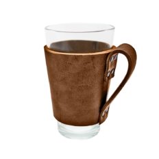 Hide & Drink, Sturdy Durable Leather Pint Sleeve with Handle, Bar Pub Style, Natural Insulation Temperature Control, Brass Metal Rivets, Handmade Includes 101 Year Warranty :: Bourbon Brown