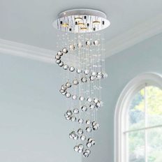 Saint Mossi 5-Lights Modern Chandelier in Raindrop Chandelier Style,Modern Crystal Light Fixture, K9 Crystal Chandeliers for Dining Room,Living Room, Chrome Finish Canopy