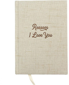 Avocado Goods Reasons Why I Love You Hardcover Linen Journal Book for Boyfriend or Girlfriend, Husband or Wife - Anniversary, Bride & Groom, Couples Gifts Notebook for Engagement, Proposal or Wedding Gift