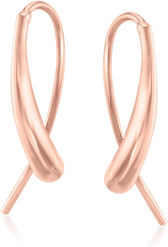 Ross-Simons 14kt Rose Gold Elongated Teardrop Earrings
