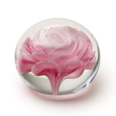Dandelion Collective LLC Rose Paperweight - Glass Crystal Hand Made (Pink)