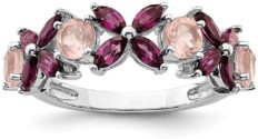 ICE CARATS 925 Sterling Silver Rose Quartz Rhodolite Ring Gemstone Fine Jewelry For Women Gifts For Her
