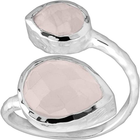 Silpada 'Perfect Pear' Natural Rose Quartz Wrap Ring in Sterling Silver