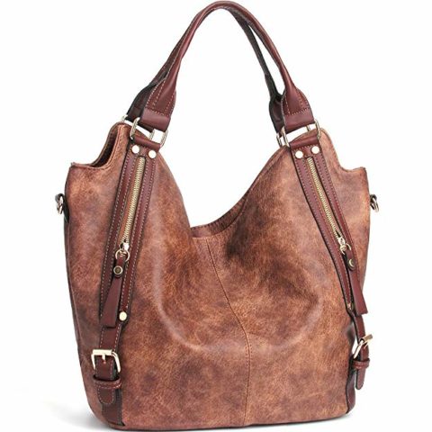 JOYSON Women Handbags Hobo Shoulder Bags Tote PU Leather Handbags Fashion Large Capacity Bags Coffee
