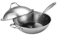 Cooks Standard Wok Multi-Ply Clad Stir Fry Pan, 13\\\" with High Dome lid, Silver