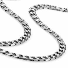 URBAN JEWELRY Classic Mens Necklace 316L Stainless Steel Silver Chain Color 18",21",23" (6mm)