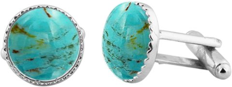 16.15ct,Genuine Turquoise & 925 Silver Plated Cufflinks