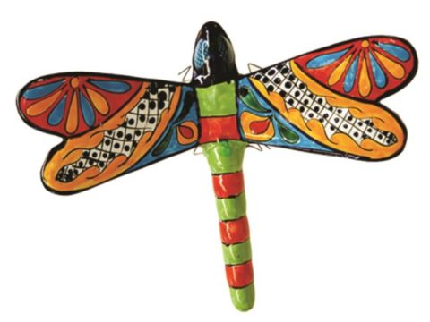 Talavera Pottery Store Wall Dragonfly Hand Painted Indoor Outdoor Multi Colored Figure Glazed