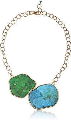 Barse Turquoise and Lime Turquoise Statement Necklace