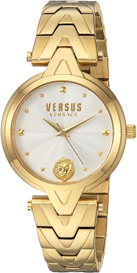 Versus by Versace Women's V Bracelet Quartz Watch with Stainless-Steel Strap, Gold, 18 (Model: SCI250017)