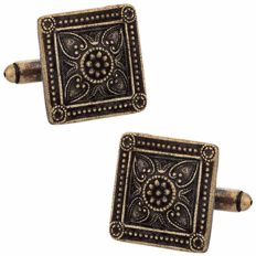 Bronze Victorian Square Cufflinks With Gift Box