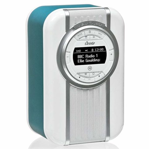 VQ Christie HD Digital Radio with FM, Bluetooth/NFC, Alarm Clock, Rotating Display & Enamel Fascia – Teal