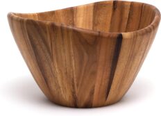 Lipper International Acacia Wave Serving Bowl for Fruits or Salads, Large, 12\\\" Diameter x 7\\\" Height, Single Bowl