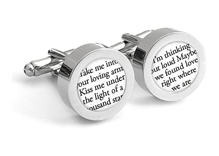 Custom Cufflinks with Wedding Vows/First for Him