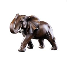 RUIHAI Feng Shui Elephant Statue Rosewood Color Wealth Lucky Figurine Office Home Decor Sculpture Gift
