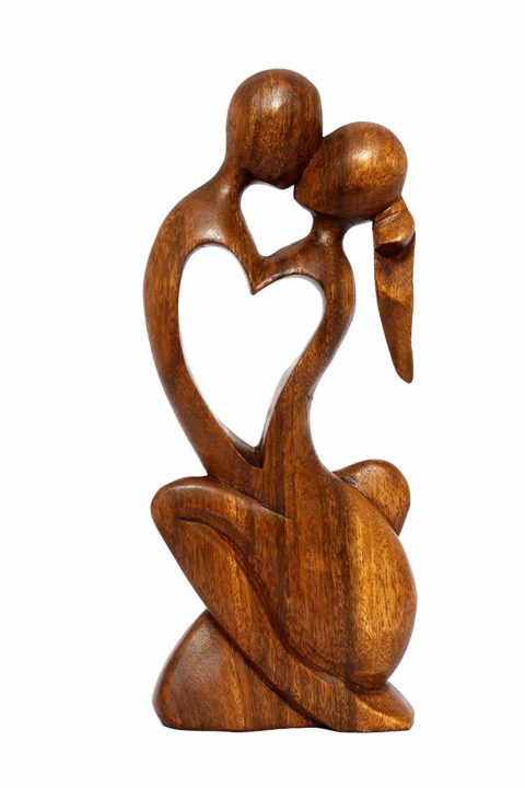 G6 COLLECTION 12" Wooden Handmade Abstract Sculpture Statue Handcrafted - Endless Love - Gift Art Decorative Home Decor Figurine Accent Decoration Artwork Handcarved Endless Love
